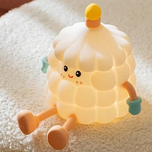 Birthday Cake Shape 3D Led Light Lamp Phone Holder Led Battery Powerd Table Unique Room Decor Cute Night Light for Kids Room