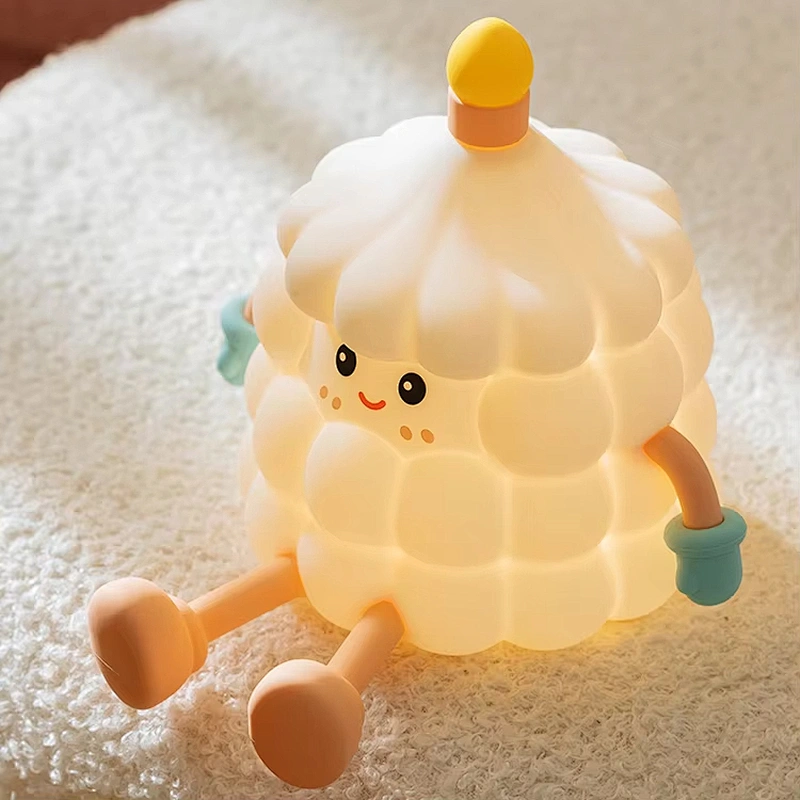 Birthday Cake Shape 3D Led Light Lamp Phone Holder Led Battery Powerd Table Unique Room Decor Cute Night Light for Kids Room