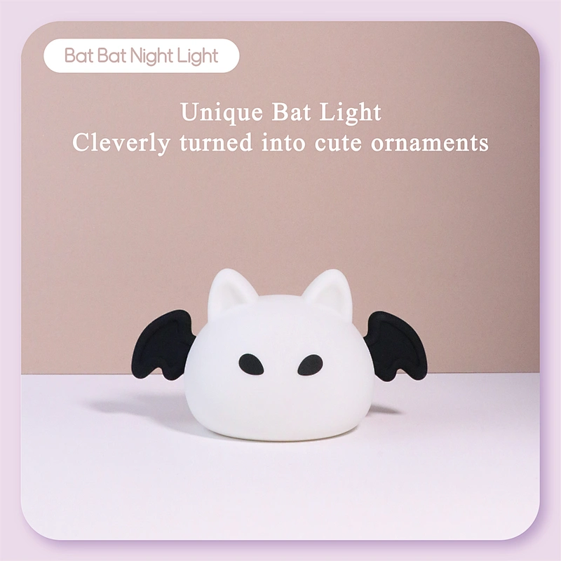 Touch Light  Children Mini Lamp Bat Cute Silicone Kids Sleep Lamp