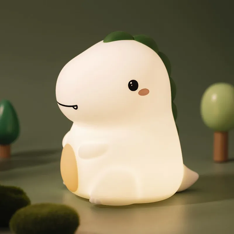 Cute Animal Dinosaur Table Mini Desk Led Silicone Night Light Lamps for Kids Cute Rechargeable Baby Lamp Bedroom Light