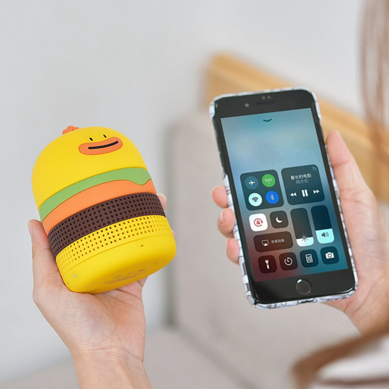 ICARER FAMILY Big Sound Bass Hamburger Wireless Speaker Wireless Portable  Speaker with 1800mah Rechargeable Battery