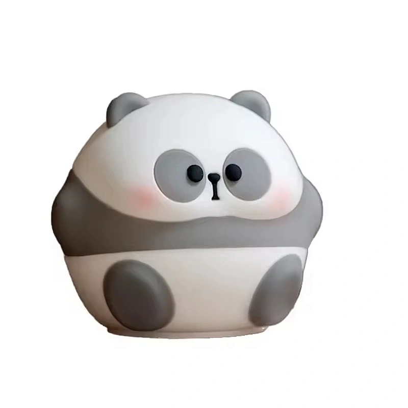 Rake Teacher Air Bulging Clap Panda Night Light with Touch Control Silicone Material USB Rechargeable Night Lamps for Kids
