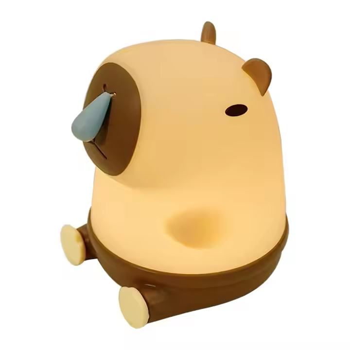 Kawaii Capybara Changeable Colors Anime Pat Silicone Night Light for Kids Rechargeable USB Light Lamp for Bedroom