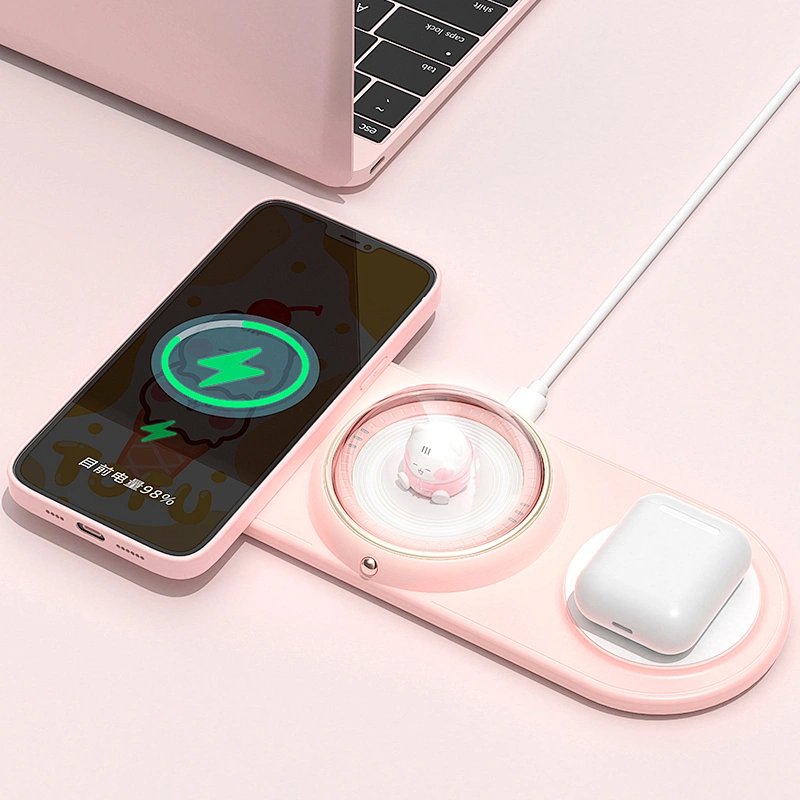 ICARER FAMILY Smart Night Light 10W15W Double Fast Charging Wireless Charger with Night Light for Kids Room