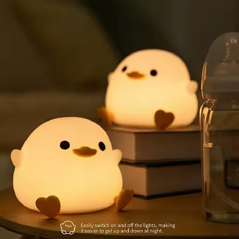 Cute Animal Duck Led Room Lights Touch Novel Rechargeable Table Lamp Baby Touch Light for Bedroom Animal Night Light for Kids