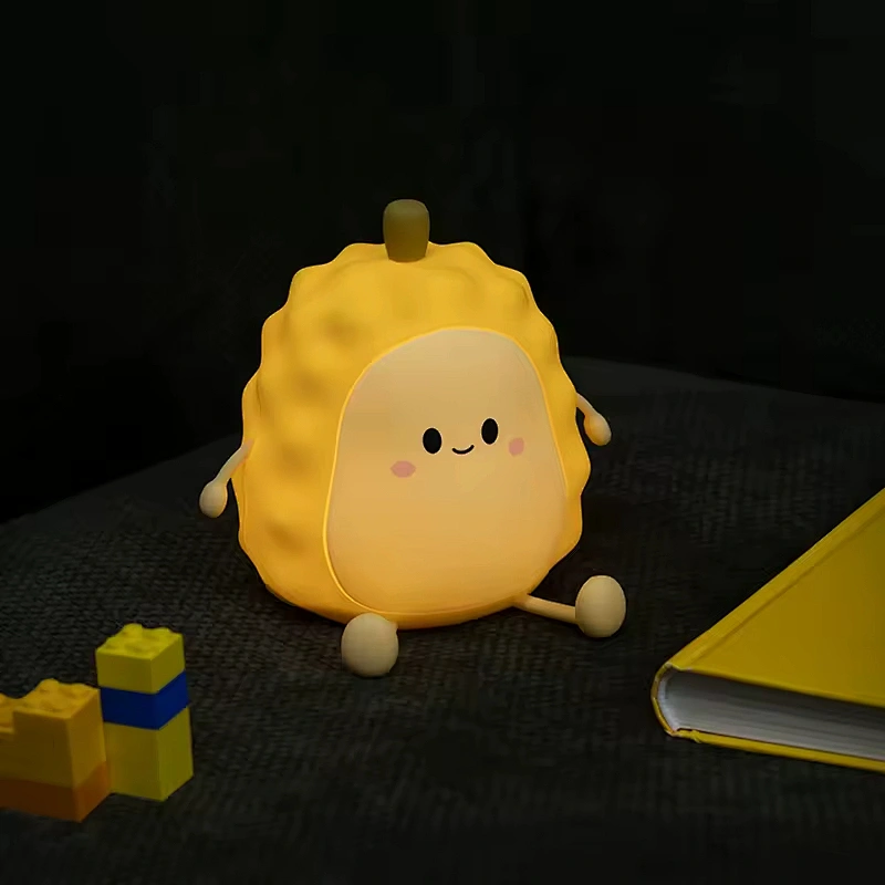Cute Anime Durian Bed Room Bedside Nursing Table Lamp Baby Kids Children Led Rechargeable Tap Silicone Night Light