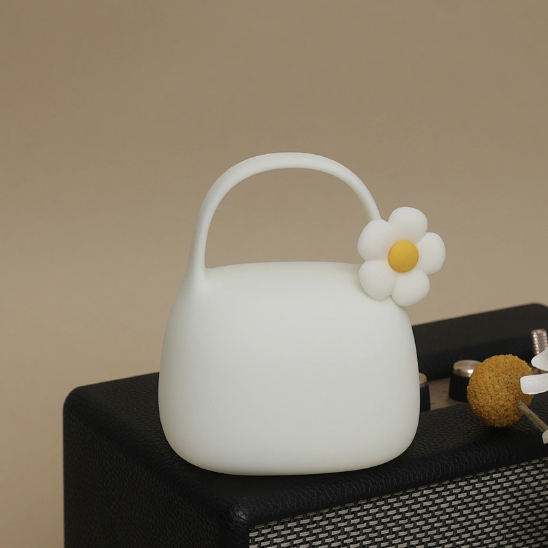 Modern Cute Round Rabbit Night Light Warm White LED Table Lamp for Bedroom USB Rechargeable Crystal Material