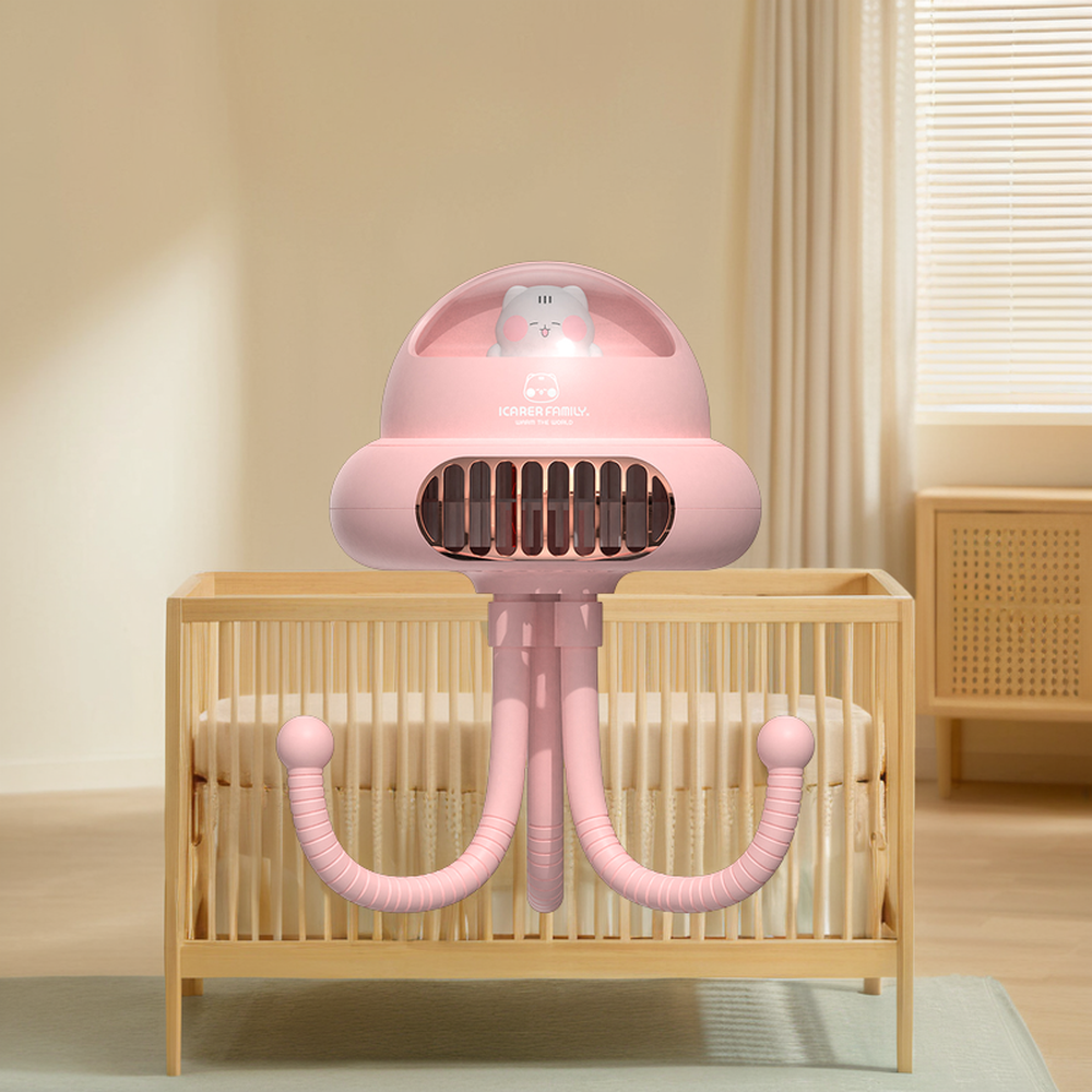 ICARER FAMILY 4000mAh 2000mAh Portable Fan Table Rechargeable Baby Stroller Fan Flexible Tripod Clip Fan
