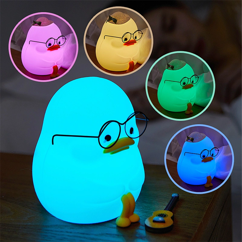 Voice Control Animal Duck Smart Night Light for Kids Baby Children USB Rechargeable Battery Bedroom Decor Light Lamps Decoration