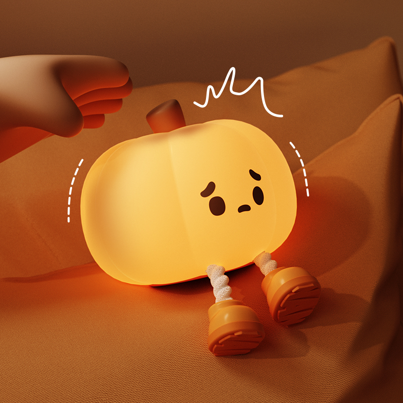 Pumpkin Night Light Creative Design Table Lamp Silicone Led Battery Plug-in Rechargeable Kids Night Light for Children