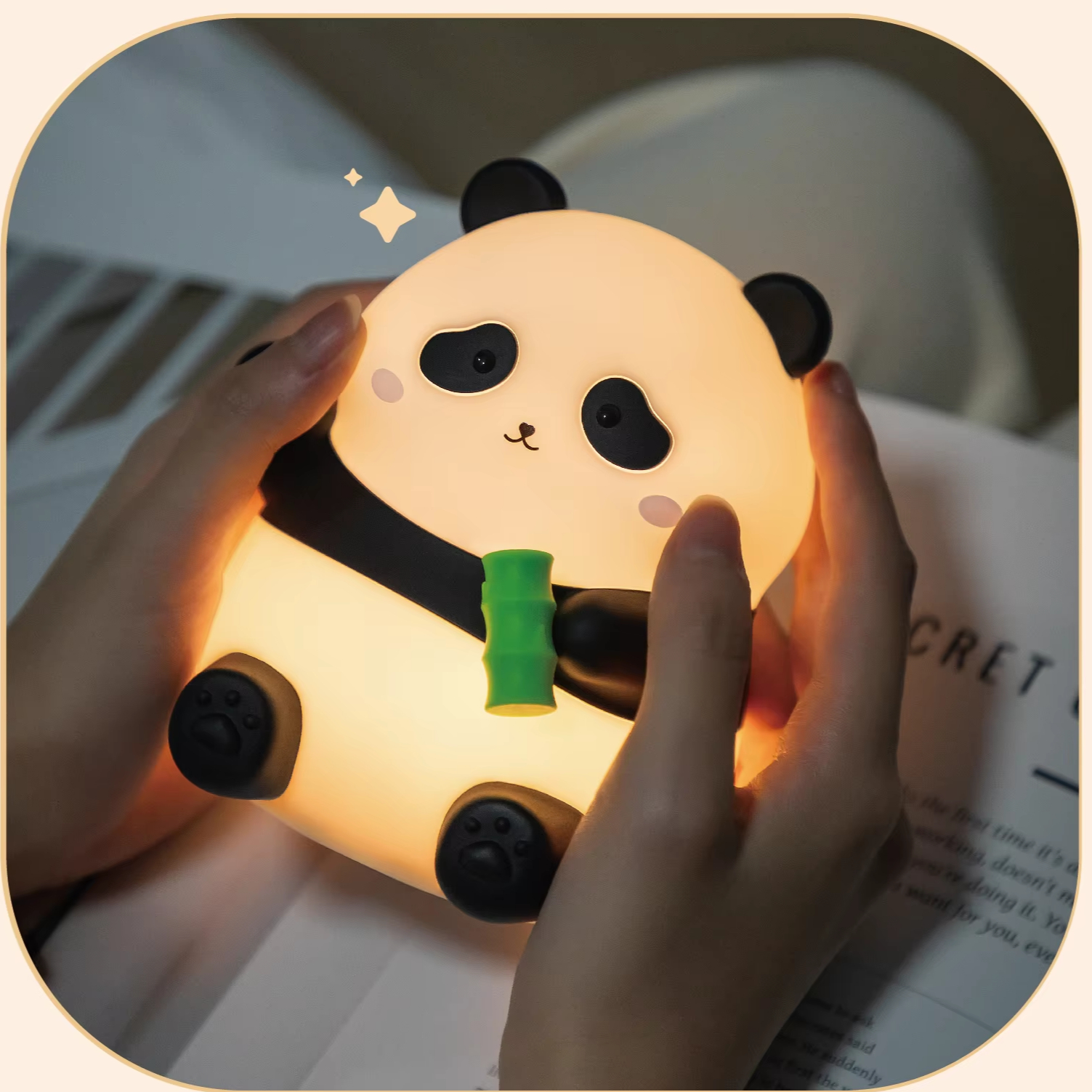 ICARER FAMILY Panda Night Light for Kids Bedroom Use Silicone Smart Night Light for Gift
