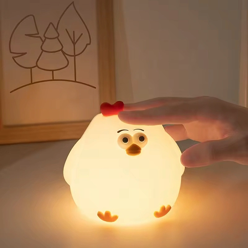 Cuckoo Chicken Sleeping Lamp for Kids With Cute Design Patting Light Lamps for Kids Bedroom Use