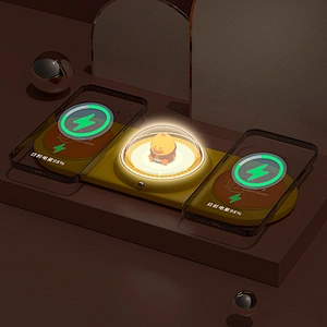 ICARER FAMILY Smart Night Light 10W15W Double Fast Charging Wireless Charger with Night Light for Kids Room