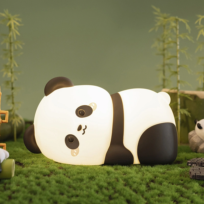 Cross-border Panda Night Light Bedroom Sleep Bedside Atmosphere Light Baby Nursing Eye protection Pat Light New Silicone Lamp