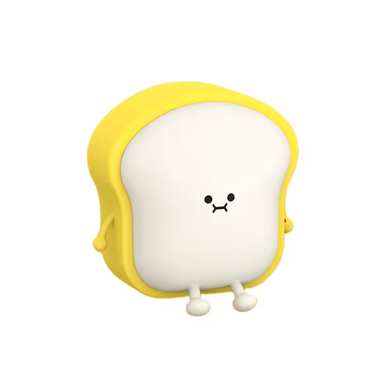 Cute Silicone Cartoon Bread Anime Phone Holder Tap Dimmable Rechargeable Kids Children Night Light for Bedroom