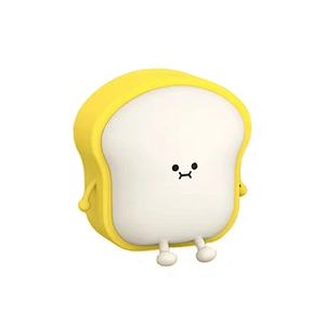 Cute Silicone Cartoon Bread Anime Phone Holder Tap Dimmable Rechargeable Kids Children Night Light for Bedroom