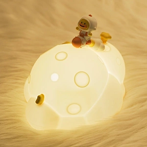 ICARER FAMILY Kids LED Night Light Warm Color Duck Moon Projection Switch Power Rechargeable Battery Customizable Night Light