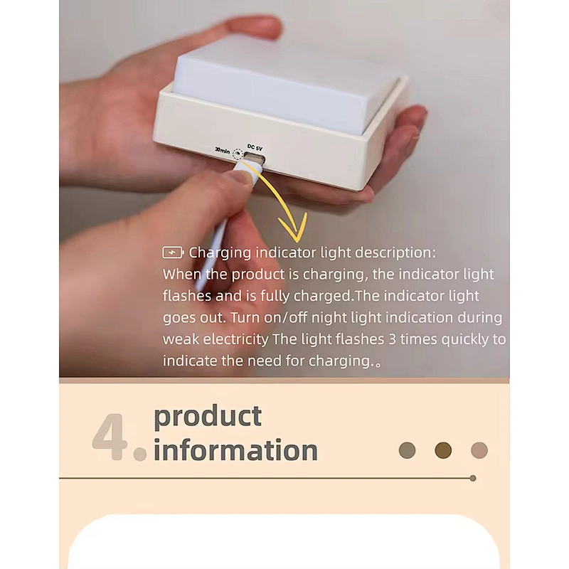 Creative LED Rechargeable Night Light Switch Control Night Magnetic Bedside Wall Night Light Bedroom Application