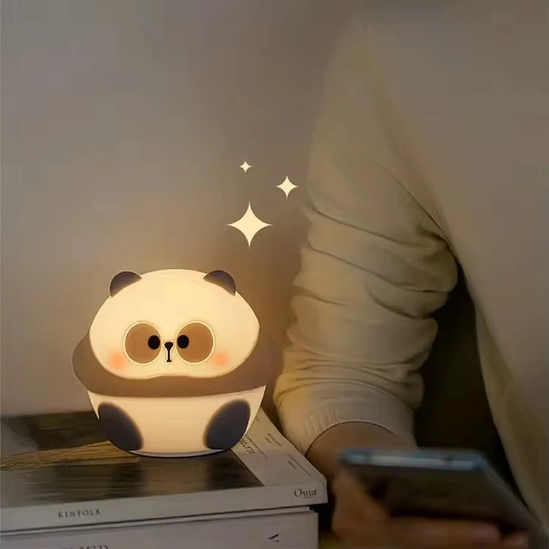 Rechargeable Panda LED Night Light Touch Control Silicone Lamp for Kids