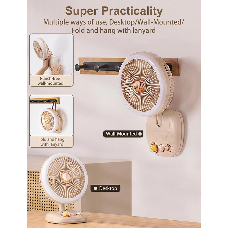 ICARER FAMILY Mini Fan Rechargeable Foldable Fan with Battery Power for Outdoor and Household Use