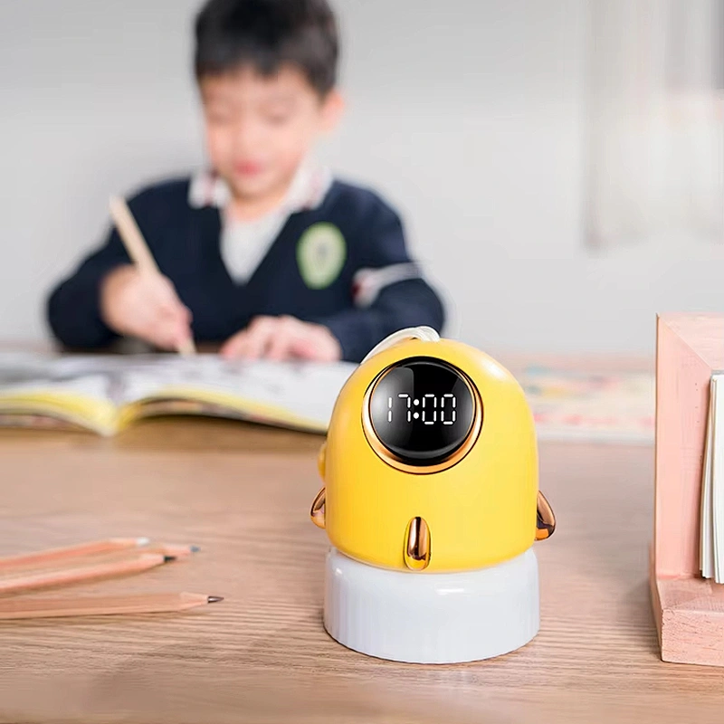 Smart Night Light USB Mini Handheld LED Projector Modern Design Portable Luminous Clock Display Night Light for Room Use