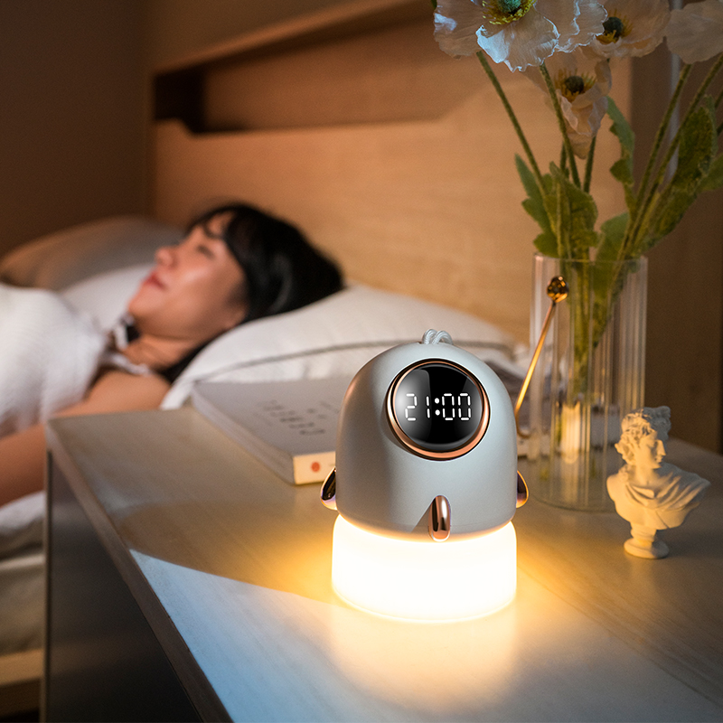 Spaceship Clock Projection Lamp Convenient for Travel Atmosphere Night Light