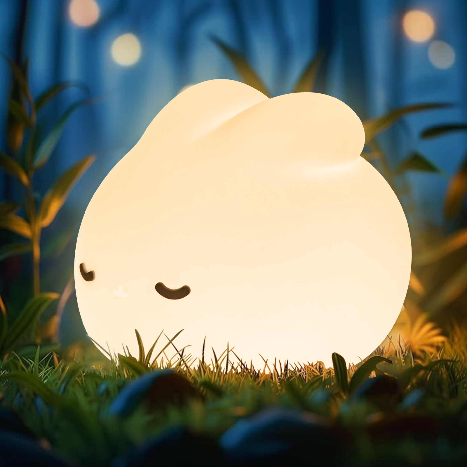 ICARER FAMILY Rabbit Shaped Silicone Night Lights Cute Gift Rabbit Animal Baby Children Silicone Night Light for Kids