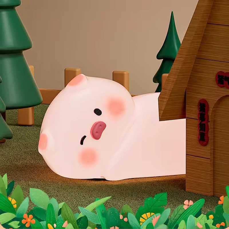 Modern Design Kids Night Light Pig Silicone Sofa Night Lamp with LED & Touch Control Rechargeable Battery Powered Babies Kids