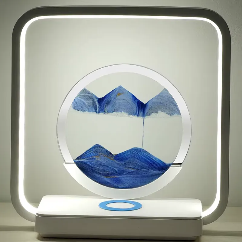 Flowing Sand Art Lamp  Unique LED Table Light for Bedroom and Office Decoration