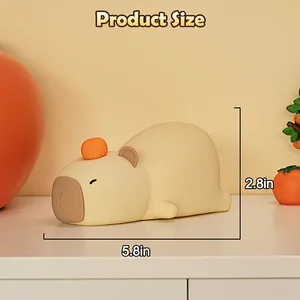 Creative Capybara Night Lamp  Cute Silicone LED Light for Nursery and Desk Decor