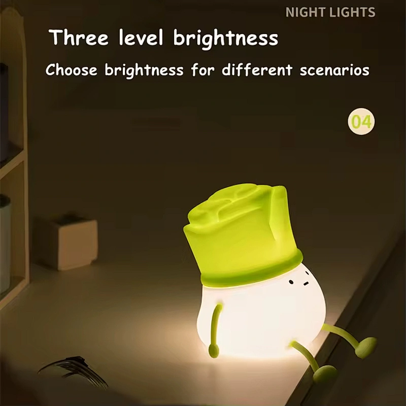 Ming Onion Silicone LED Night Light Lamp Modern Kids Rechargeable Night Light Touch Switch Bedroom Room Home Use