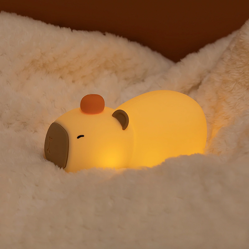 Cute Capybara Kids Toys Tap Dimmable Led Room Decor Table Lamp Lights Led Rechargeable Silicone Night Light for Baby Children