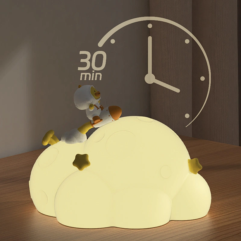 ICARER FAMILY Silicone Cute Night Light LED Plant Shape Mini USB Rechargeable with Battery Power Warm Light for Bedroom