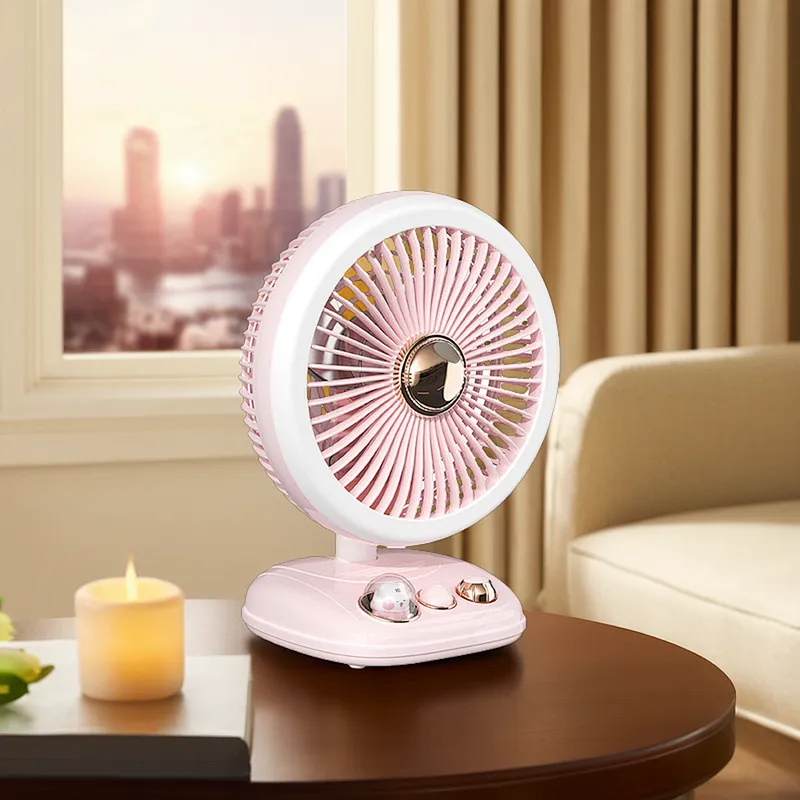 ICARER FAMILY Desk Fan 4000mAh Type C Charging with LED Light for Kids for Home Office Hotel Use