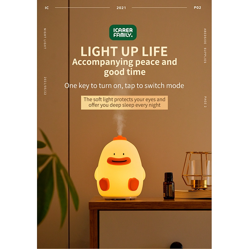 Duck Shape Soft Silicone Aromatherapy Diffuser Table Cute Air Humidifier