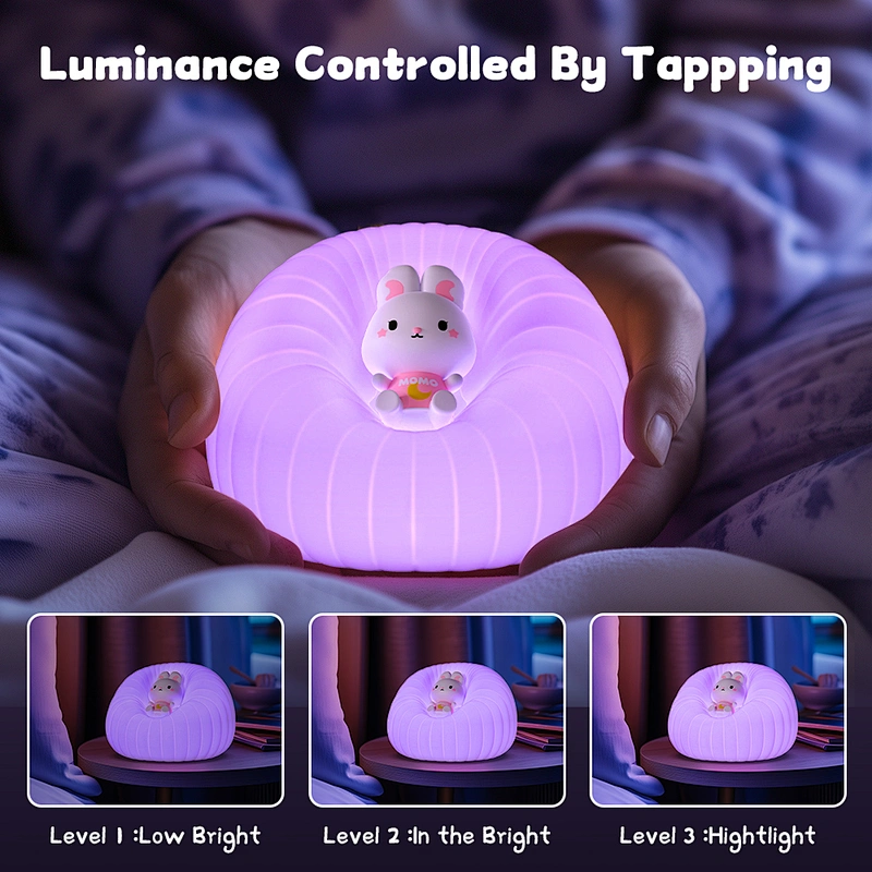 ICARER FAMILY Modern Sofa Shape LED Night Light with USB Rechargeable 5V Silica Animals Design for Home Bedroom Use