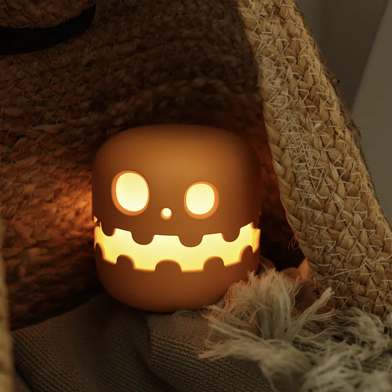 Christmas Gift Cute Halloween Decorative Table Lamp Rechargeable Night Lamp Pumpkin Cartoon Bedside Ghost Night Light for Kids