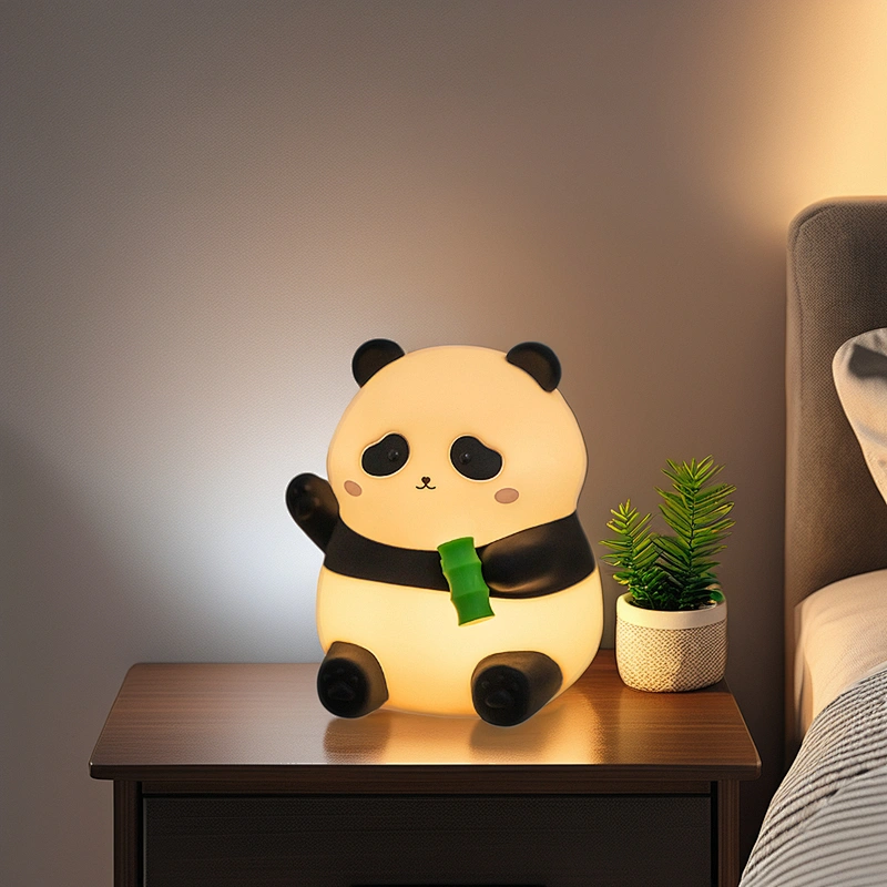 ICARER FAMILY Panda Night Light for Kids Bedroom Use Silicone Smart Night Light for Gift