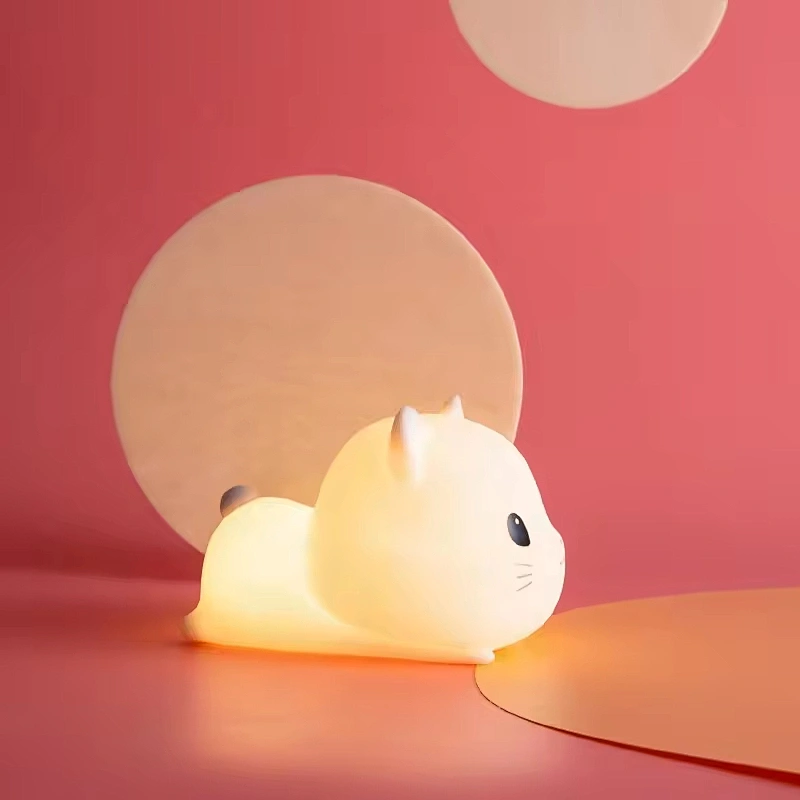 Cute Cat Led Touch Light Baby Bed Room Table Lamp Desk Animal Custom SIlicone Lighting Rechargeable Night Light for Kids