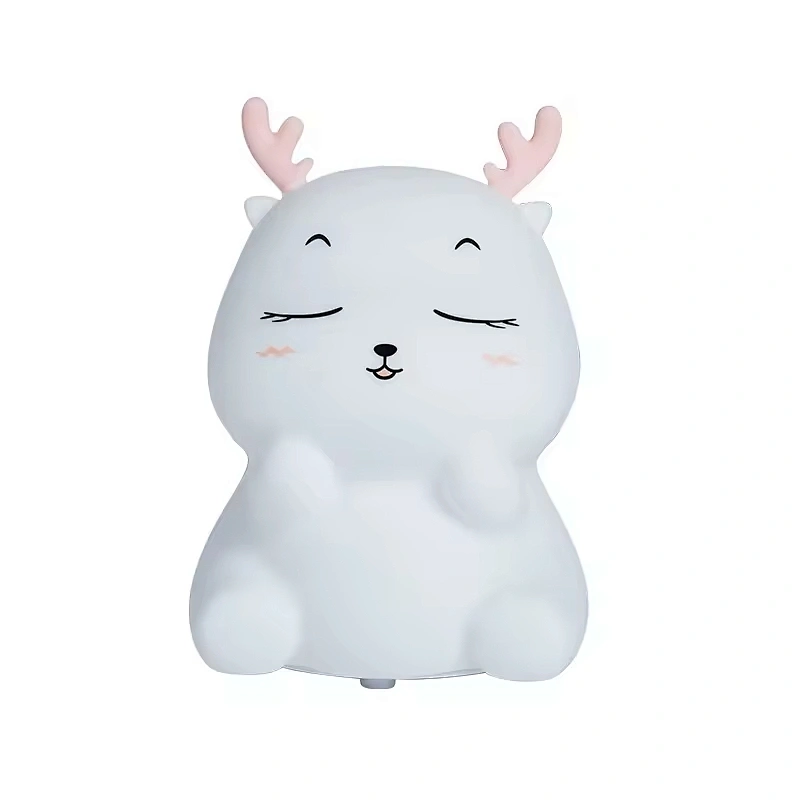 Cute Cartoon Silicone Animal Deer Tap Dimmable Rechargeable USB Led Battery Kids Children Baby Smart Night Light