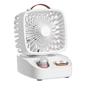 ICARER FAMILY Portable Desk Fan with Modern Cute Design Mini 2400mAh Battery-Powered for Car and Outdoor Use 5V Voltage