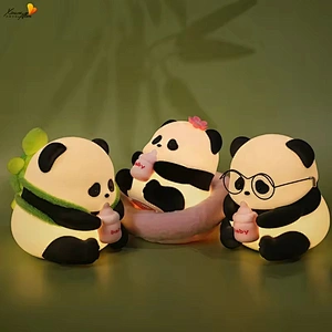 Silicone Panda Night Light With Tap Design Colorful Lamps for Kids Bedroom Home Decoration Animal Night Lights
