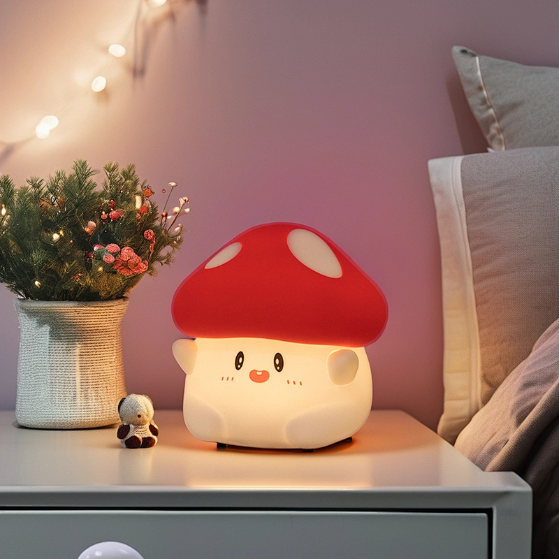 Cute Christmas Gift Kids Rechargeable Small Night Light Colorful Touch Lamp Lovely Led Mushroom Silicone Night Light