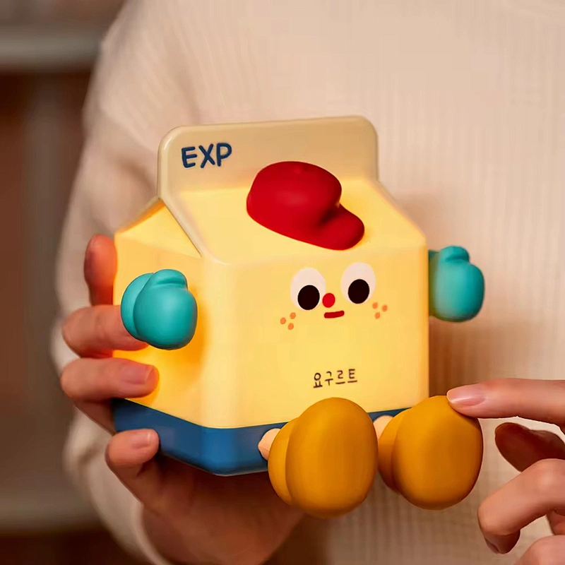 Kawaii Anime Milk Box Phone Holder Unique Home Room Decoration Led Table Lamp Tap Baby Sleep Night Light for Kids Room