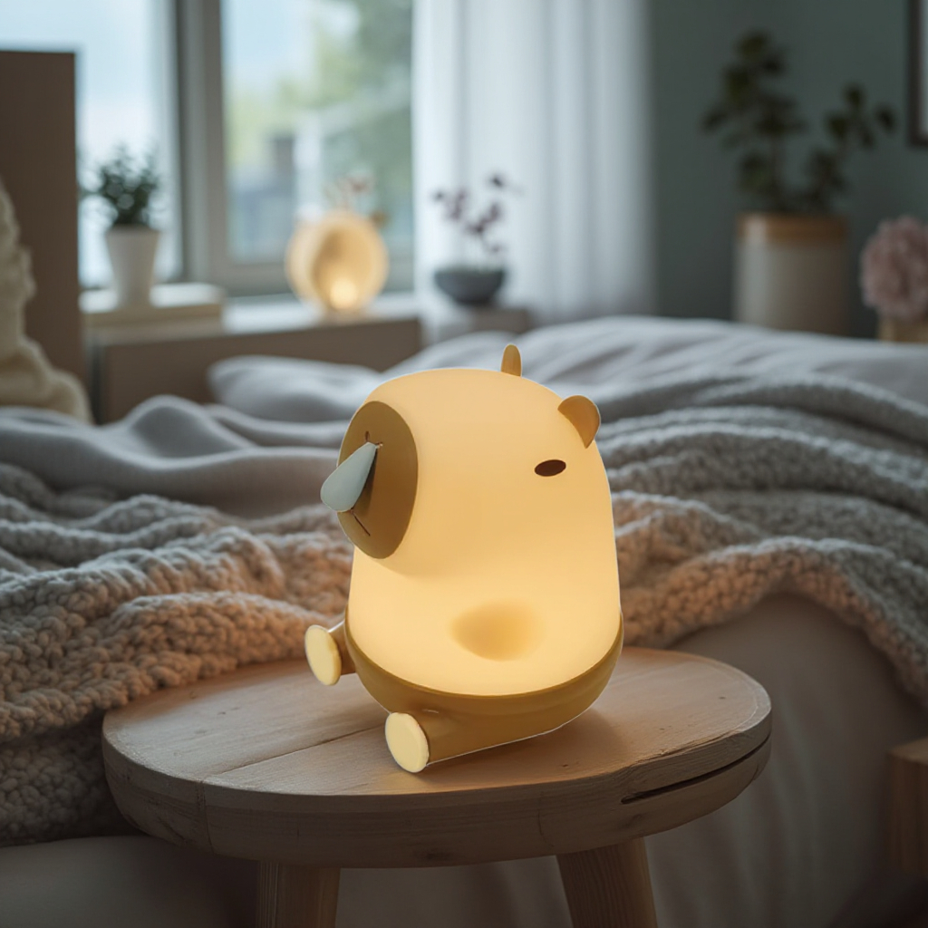 Cute Cartoon Gift Toy Capybara Led Baby Night Room Light Kids Room Lights 7 Changeable Colors Lamps for Children
