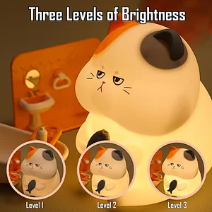 Cute Gift Animal Shaped Lights Cat Silicone Child Desk Lamp USB Table Lamp Light Kids Night Light for Bed Room Decoration