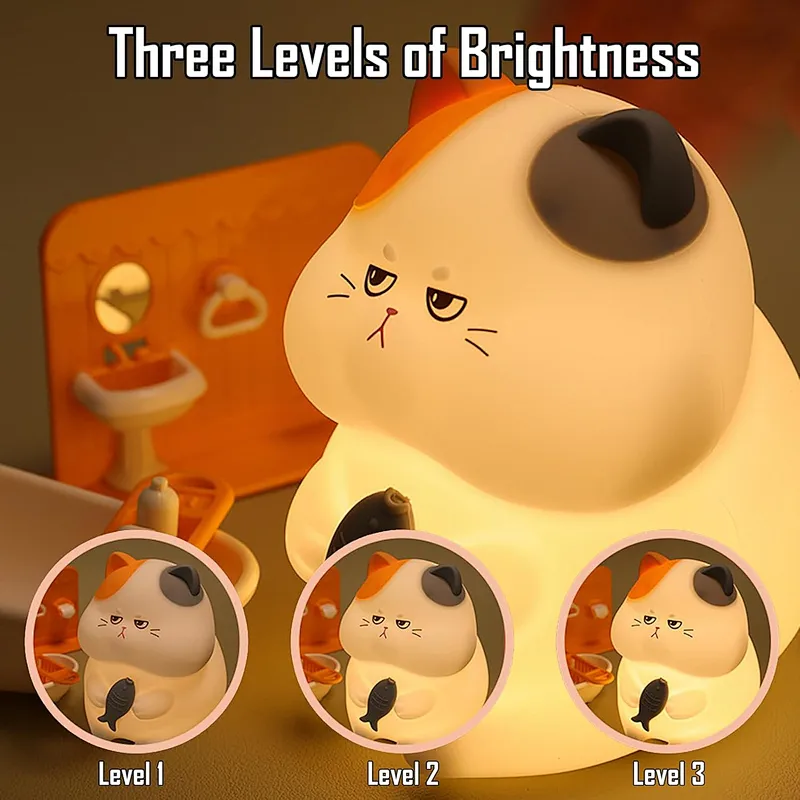Cute Gift Animal Shaped Lights Cat Silicone Child Desk Lamp USB Table Lamp Light Kids Night Light for Bed Room Decoration