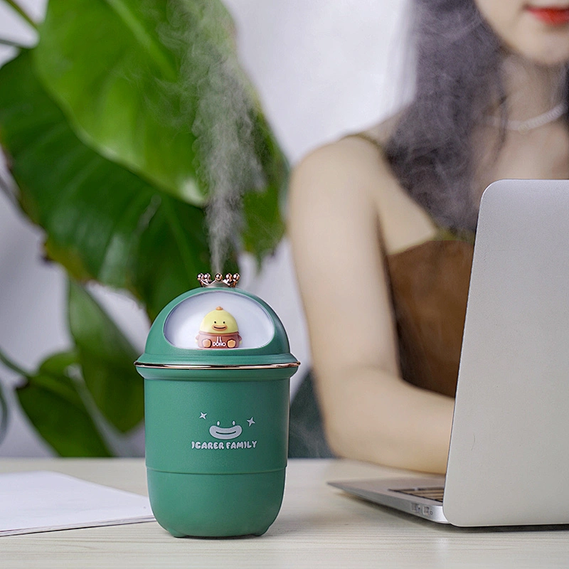 ICARER FAMILY Portable 350ml USB Cool Mist Humidifier for Home Office for Car Hotel Outdoor Use with Mini Installation