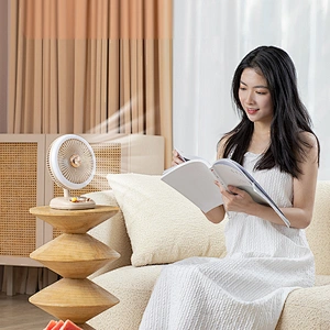 ICARER FAMILY Pink Duck Image 4000mAh Battery Table Fan for Bedroom Living Room Desk Fan
