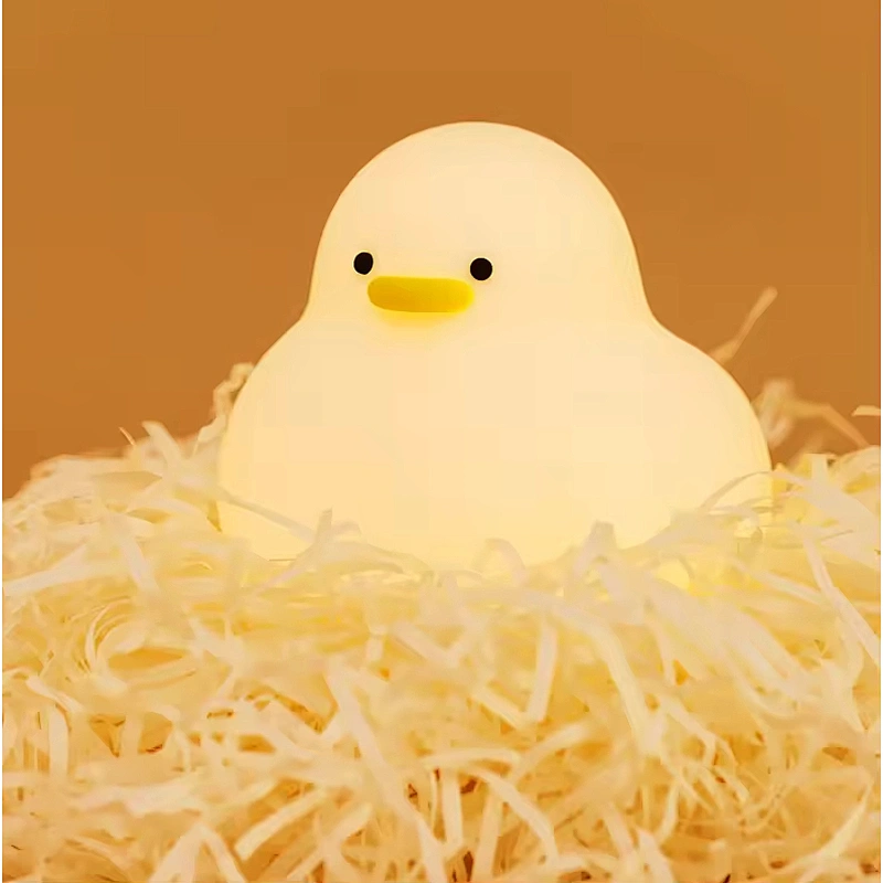 Cute Duck Kids Silicone Gift Animal Pat Control Table Lamp Bedroom Desk Lights Bedside Decoration Children Baby Night Light